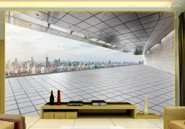 壁紙ホーム装飾リビングルームナチュラルアート3Dスペース都市建設テレビの背景の壁紙を拡張するための壁紙