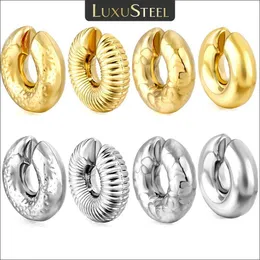 Сервина Luxusteel 1 кусок из нержавеющей стали серьга без перфораций, подходящих для женщин, молот круглый C, ушные рукава, маленькие украшения J240513