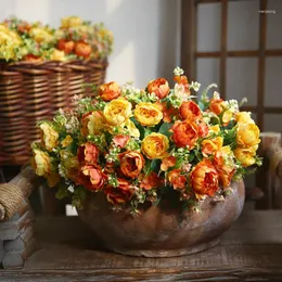 Dekorative Blumen 32 cm Amerikanische künstliche Blume Schneeflocke Kleine Pfingstrose Seidenhaus Hochzeit Dekoration Wohnzimmer falsch