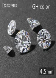 TRANSGEMS 04CT Carat 45 mm GH bezbarwny okrągły okrągłe krojone laboratorium Diamond MOISSANITE Postive jako prawdziwy diament4270714