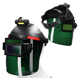 Máscara de capacete de soldagem com farol recarregável Máscara de soldagem elétrica automática de escurecimento para óculos de solda de solda de arco 240422