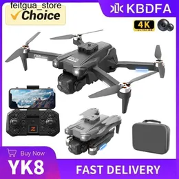 Drony KBDFA YK8 Drone Professional 4K HD Camera Fotografia lotnicza bezszczotkowa dron silnikowy Wi -Fi Unikanie przeszkód RC Cztery śmigłowce S24513