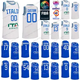 Stampa Italia Basketball Italia Jersey World Cup National Team 13 Simone Fontecchio 0 Marco Spissu 9 Nicol Melli 33 Achille Polonara 7 Stefano Tonut Giamaolo Ricci