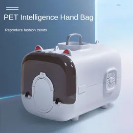 Cat Carriers Pet Smart Backpack Pasek Świeży oświetlenie powietrza z odłączoną miską na przenośnym worku