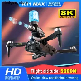 Dronlar K11 Max Drone ve Su Bombası Profesyonel Hava Fotoğraf Uçak 8K Üç Kamera Engel Kaçınma Katlanır Dört Helikopter S24513