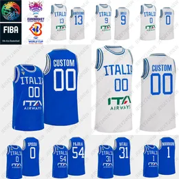 Италия Eurobasket 33 Achille Polonara Basketball Jerseys 70 Luigi Datome 25 Tommaso Baldasso 54 Alessandro Pajola XS-4XL Мужчины Женская молодежь