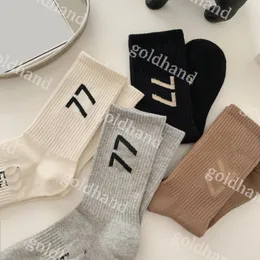 1977 Mens Womens Sock Desgienr New knit Sock High Quality Pure Cotton Sock Stocking 5pairs/Lot