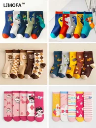 Meias infantis ljmofa 5 pares de algodão Childrens Socks Dinosaur Cartoon Cute Childrens Girl Socks Casual Sports Boy Warm Baby Socks C159 D240513