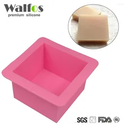 Baking Moulds Walfos 500ml Large Cube Square Soap Mold Candle Cake Jelly Candy Silicone Mould Bakeware Kitchen Accessories