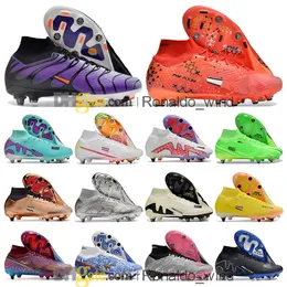 هدية حقيبة رجال أعلى أعلى أحذية كرة القدم رونالدو CR7 Vapores 15 XV Elite SG CLEATS Firm Mbappe 9 Neymar ACC Zooms Shoots Outdoor Trainers Botas de Futbol