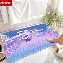 Badmattor aiboduo icke-halkduschmatta hushåll 40x60/50x80 cm japansk arkitektur dörrrum mjuka badrum torkande mattor bad