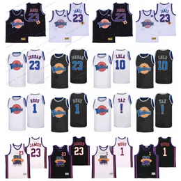 23 Michael Jor Dan Space Jam Film Tune Squad Basketball Trikot LeBron James Shirt Taz Lola Bunny Bugs Bunny Black White S-XXL