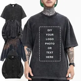 Anpassad tungvikt tvättad nödställda t-shirts unisex vintage bomull batik män t-shirts streetwear min order kvantitet 1 240513