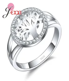Árvore da vida 925 anéis de prata esterlina para mulheres anel de casamento de zirconia cúbica para meninas New Desigh Tree Acessory5019564