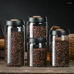 Storage Bottles Glass Jar Airtight Canister Food Container Tea Vacuum Sealed Coffee Beans Creative Home Kitchen Tanks