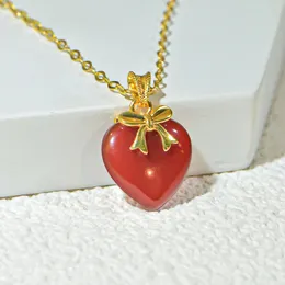 Real Collana di fragole in oro 18K per donne con certificato Tendenza di gioielli di alta qualità di lusso 2024 K Catena a ciondoli 240511