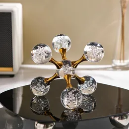 Crystal Molecular Ball Ornament Luxury Home Decor Modernt vardagsrum Desk Staty Decoration Accessories Crafts Gift 240506