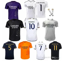 S-4xl Bellingham Vini Jr Koszulki piłkarskie 23 24 Rodrygo Real Madrids Camavinga Football Shirt 2024 Arda Guler Modric Fourth 4th Fan Version Men Menform Fan201