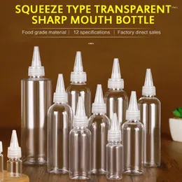 Flüssige Seifenspender 20/30/50/100 ml ml transparent Kunststoff scharfe Mundflasche Spitz-Hals kleiner unterpackter Aquarellfarbe Squeez