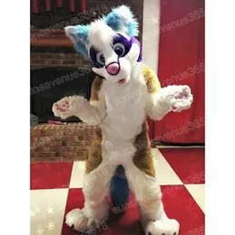 Tamanho adulto cachorro Fox Husky Fursuit Mascote Costume Top Cartoon Anime Personagem Carnaval Tamanho dos Adultos Festa de Aniversário de Natal ao ar livre