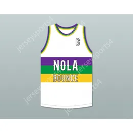 Niestandardowe nazwisko dowolna drużyna gorący chłopiec Ronald 6 Nola Bounce White Basketball Jersey All Szygowany rozmiar S-6xl Najwyższej jakości