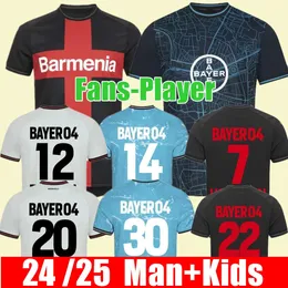 2023 2024 Home Away Bayer 04 Leverkusen Fan Player Versionhofmann Grimaldo Frimpong Männer Kid Football Kit Wirtz 3. Fußballtrikot -Boniface -Fußball -Hemdausrüstung