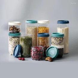Lagringsflaskor Transparent plastförseglingbar kapsel för kök Kylskåp av spannmål och fuktsäker stapelbar arrangör
