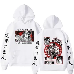 Herren Hoodies Sweatshirts Angriff auf Titan Anime Kapuze Hange Zoe Shegeki Grafik Plus Größe Hoodie Männer Frauen Kleidung Manga Sweatshirt Harajuku Strtwear T240510