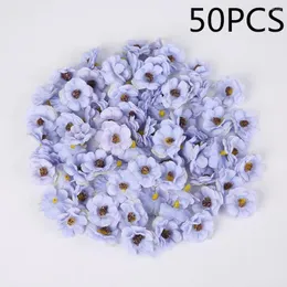 Decorative Flowers Three-layer Daisy Simulation Flower Head DIY Handmade Headdress Hat Decoration Materials Wedding Home Party Supplies