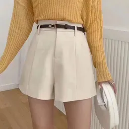 Heliar Women High Talle Shorts with Belt Casual Office Lady Solid Female Spodni 2024 Summer Spring 240510