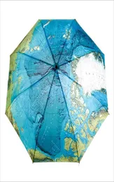 Automatiska kvinnor039s Rain Paraply 8 Ribs Världskarta tryckta paraplyer för kvinnliga regnutrustning Paraguas Y2003241562270