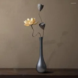 Vaser kinesisk stil blommor arrangemang ornament skrivbordsdekoration zen retro hantverk keramiska jade rena flaskor