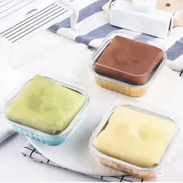 Tek kullanımlık fincan pipetler 100pcs net kırmızı kare alüminyum folyo ambalaj kutusu Pişirme Pasta Ekmek Pastresi Cupcake Diy Partisi Tatlı Kupası ile