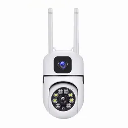 Камера наблюдения с двойной линзой 200 Вт 1080p PTZ IP -камера CCTV P2P PAN -сеть Камеры безопасности монитоны отслеживание камеры видео наблюдение за ночным видением ночное видение