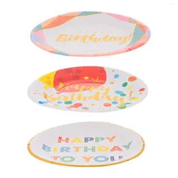 Disposable Dinnerware 30 Pcs Paper Tray Birthday Party Supplies Round Plate Cake Pan Plates