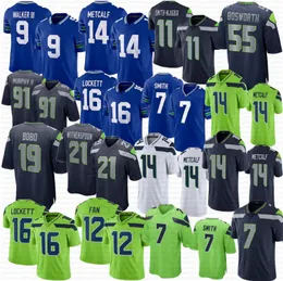 DK Metcalf Football Jersey Kenneth Walker III Jaxon Smith-Njigba Devon Witherspoon Geno Smith Marshawn Lynch Lockett Byron Murphy II Bosworth Bobo Howell