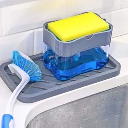 Dispenser liquido Dispensatore di sapone Manuale di pulizia di pulizia Magic Cocina Kitchen Organizer Tools