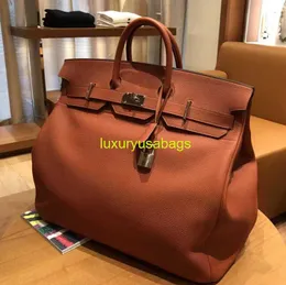 Bk Leather Handbag Trusted Luxury Head Layer Cowhide Large Capacity Luggage Bag for Men and Womens Portable Travel Bag Genuine Leather 50 Plat have logo HBY9