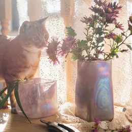Vasen handgefertigte Kunstglas Vase Lagertank Morandi Blumenpot Dekorationstisch Top Nordic American