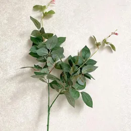 Dekorativa blommor 88 cm konstgjorda gröna växter 2 gren diy bröllop el vardagsrum juldekor prydnader silke pionblad blad