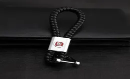 Geflochtener Lederauto -Abzeichen Key Ring Seil gewebter Schlüsselbund -Charme -Key -Kette für Ford Benz Audi BMW Fiat Peugeot Mini5506869