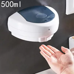 Flytande tvåldispenser 500 ml väggmonterad automatisk sensorinduktion Hands Free Shampo Touchless Sanitizer Kitchen Badrum