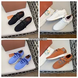 Designer lässige Schuhe Männer gestrickt Sneakers runde Kopf Feste Farbschuhe Klassische Gummi -Säulen -Luxus -Bogen Plimsoles Gummi Flats Schwarze weiße Freizeit -Turnschuhe