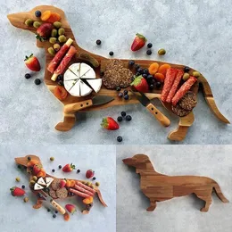 Figurine decorative tavoltine tavolo da cena per cane salsiccia tavolo da vassoio in legno decorazioni fai -da -te goccia