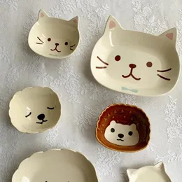 Schalen süße Cartoon Tierform Alpaka Igel Hunde Keramik Schüsselplatte
