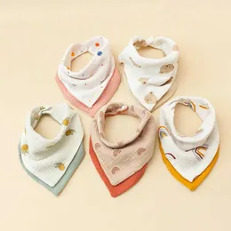 Bibs Burp Cloths New Cotton Triangle Saliva Tailiva Baby Bib Newborn Plant Patch Wib Bandana Burp Fabric Boy Girl Feeding Drool Bib D240513