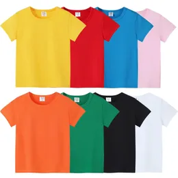 212 anni Summer Childrens maglietta a manica corta Tshirt Cotton Bambini per bambini ragazze Blank Kids Kids Shirt Tops Solid Tops 240511