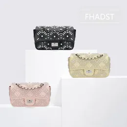 BAG FHADST Small Fragrance Pearl Chain Square Women 2024 Fashion All-Around One-Shoulder Cross-body per Lady