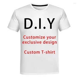 Мужские футболки T 2024 DIY Custom Design Polyest Polyest 3D-печатная футболка Мужские женщины хип-хоп модная обычная уличная одежда негабаритная футболка