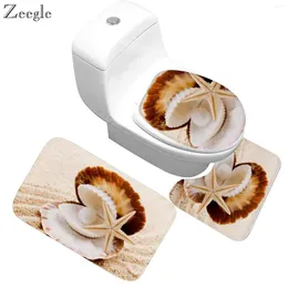Badmatten Zeegle 3pcs Badezimmermatten Sets Anti-Schlupf-Duschtoiletten Teppiche Memory Foam Bathub Teppiche Non-Slip